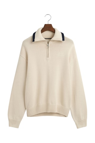 Pull relaxed en laine - Crème