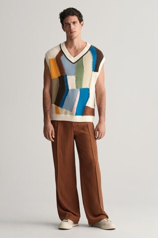 Pull relaxed sans manches - Crème