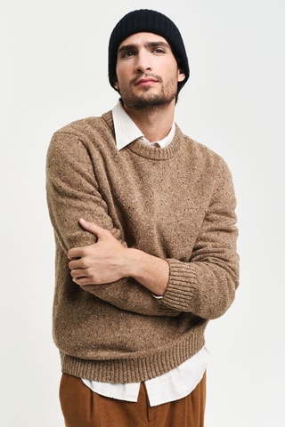 Pull regular en laine - Marron