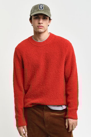 Pull relaxed en laine - Rouge