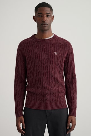 Pull regular en laine - Bordeaux
