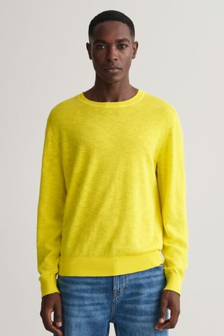 Pull regular en soie - Jaune