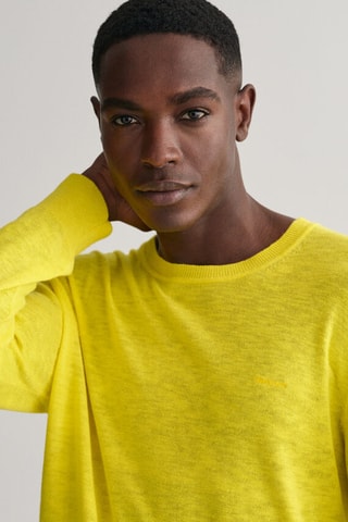 Pull regular en soie - Jaune