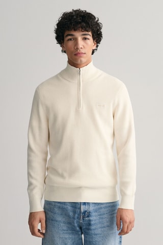 Pull regular en laine mérinos - Crème