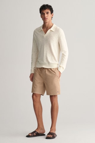 Pull regular en soie - Crème