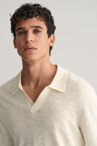 Pull regular en soie - Crème