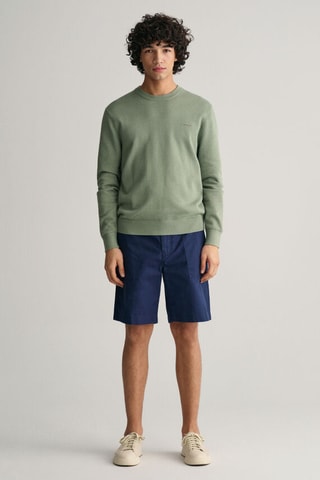 Pull regular en coton biologique - Vert sauge