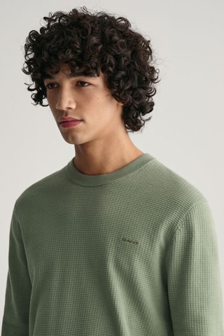 Pull regular en coton biologique - Vert sauge