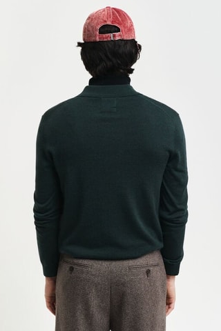 Pull regular en laine mérinos - Vert foncé