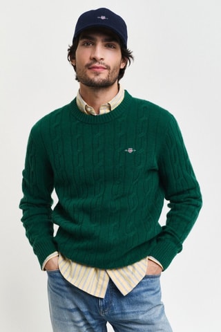 Pull regular en laine - Vert