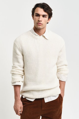 Pull relaxed en laine - Crème