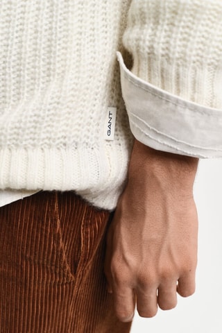 Pull relaxed en laine - Crème