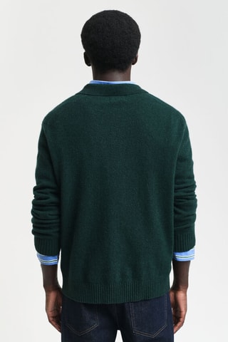 Pull regular en laine - Vert foncé