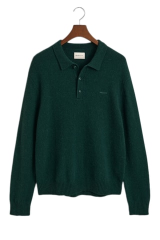 Pull regular en laine - Vert foncé