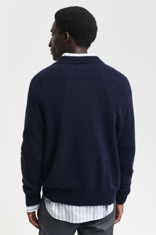 Pull regular en laine - Bleu marine