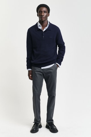 Pull regular en laine - Bleu marine