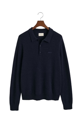 Pull regular en laine - Bleu marine