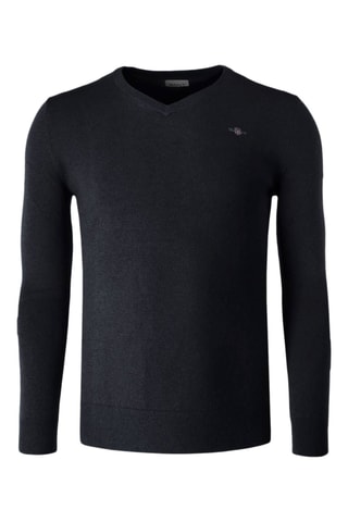 Pull regular en laine - Bleu foncé