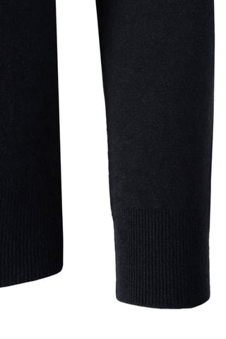 Pull regular en laine - Bleu foncé