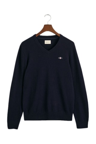 Pull regular en laine - Bleu marine