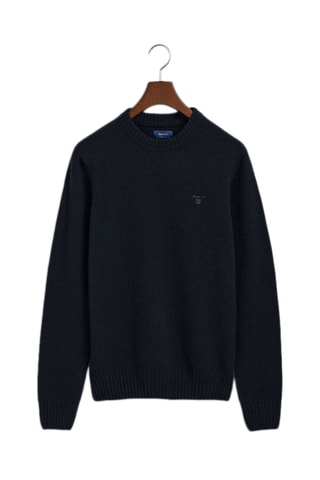 Pull regular en laine - Bleu marine