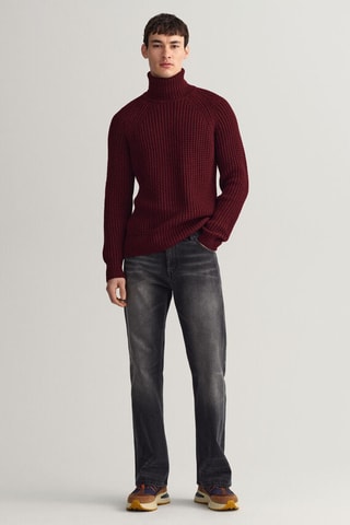 Pull relaxed en laine - Bordeaux