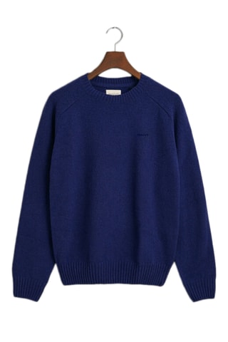 Pull regular en laine - Bleu marine