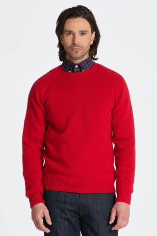 Pull regular en laine - Rouge