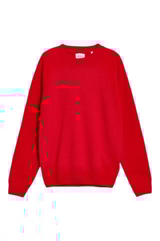 Pull regular en laine - Rouge