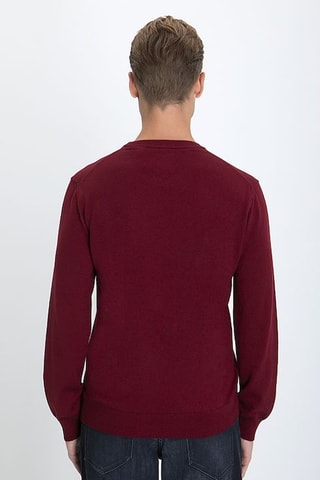 Pull relaxed en laine - Bordeaux