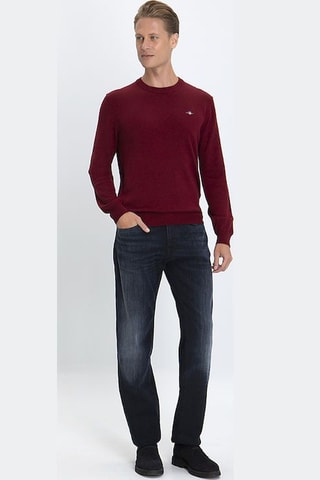 Pull relaxed en laine - Bordeaux