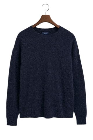 Pull relaxed en laine - Bleu marine