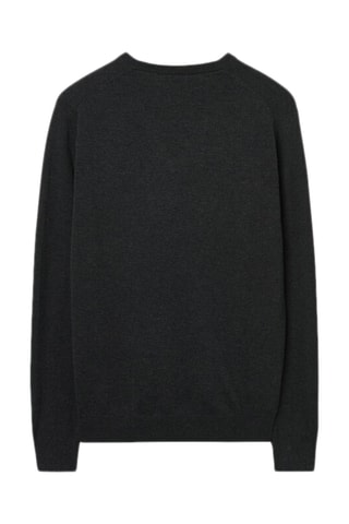 Pull regular en laine - Gris foncé