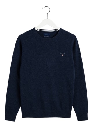 Pull regular en laine - Bleu marine