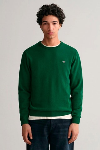 Pull regular en laine - Vert