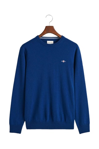 Pull regular en laine - Bleu