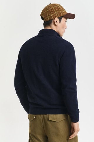 Pull regular en laine - Bleu marine