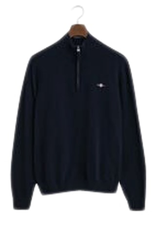 Pull regular en laine - Bleu marine