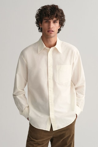Chemise relaxed en soie - Crème