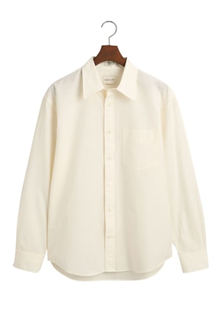 Chemise relaxed en soie - Crème