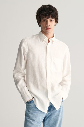 Chemise regular en lin - Blanc