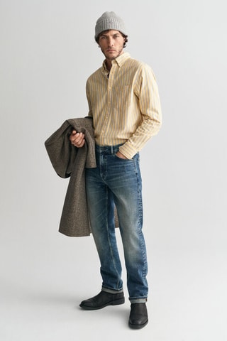 Chemise regular en coton biologique - Jaune