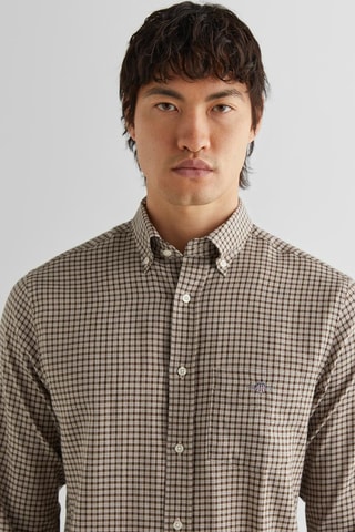 Chemise regular - Beige et marron