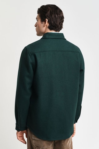 Surchemise regular en laine - Vert foncé