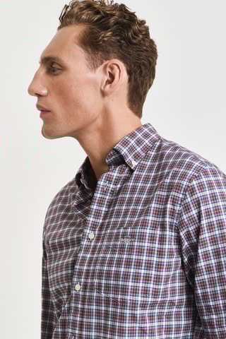 Chemise regular - Blanc et rouge