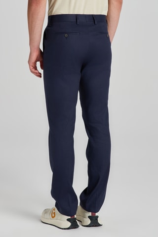 Pantalon slim en lin - Bleu marine