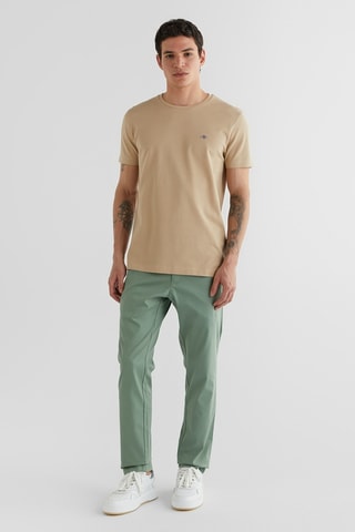 Chino slim en coton biologique - Vert sauge