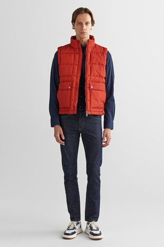 Doudoune regular sans manches - Rouge