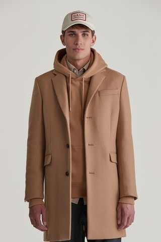 Manteau regular en laine - Camel