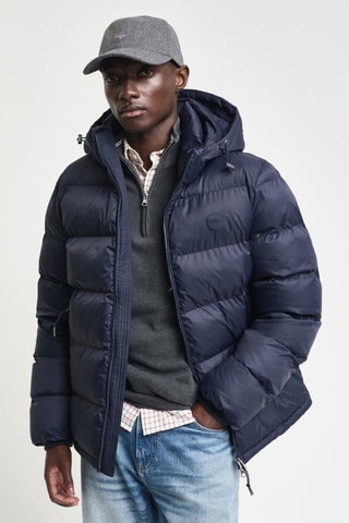 Doudoune regular à capuche - Bleu marine